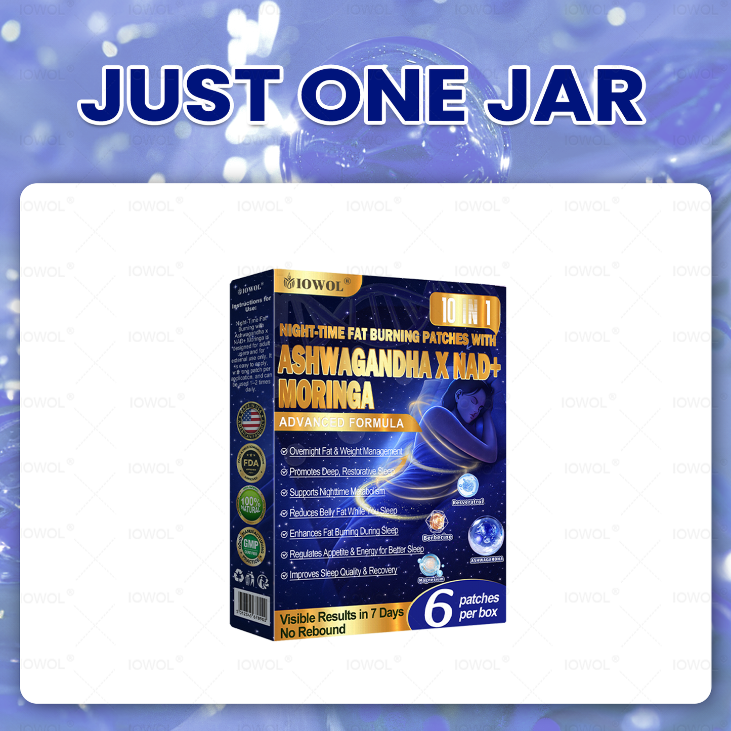 IOWOL ® NIGHT-TIME FAT BURNING PATCHES! ZERO PILLS & ZERO WASTE & ZERO STRUGGLE & 100% RESULTS.