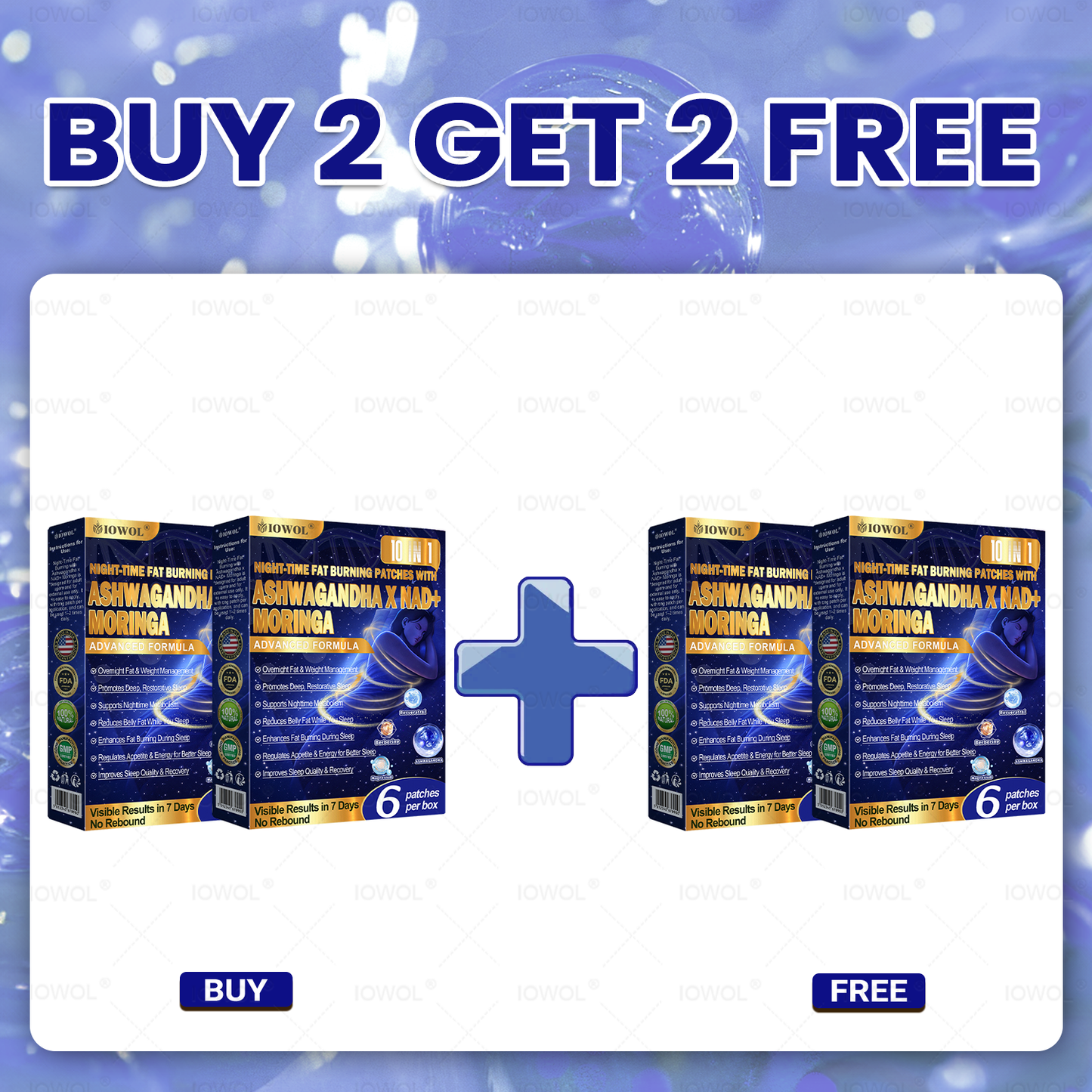 IOWOL ® NIGHT-TIME FAT BURNING PATCHES! ZERO PILLS & ZERO WASTE & ZERO STRUGGLE & 100% RESULTS.